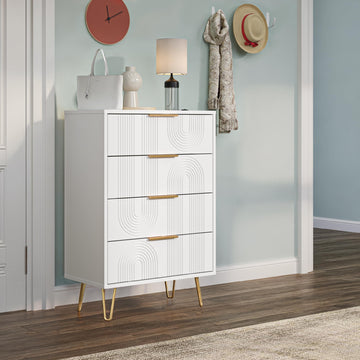 Modern RTA White 4-drawer Dresser
