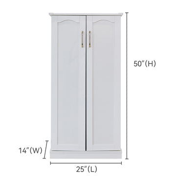 50" RTA White LED Pantry Cabinet Food Cabiner