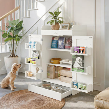 41’’ RTA Dog Feeding Station with Storage Cabinet