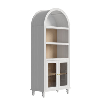 72" RTA Arched Display Cabinet Tall Cabinet with Charging Station