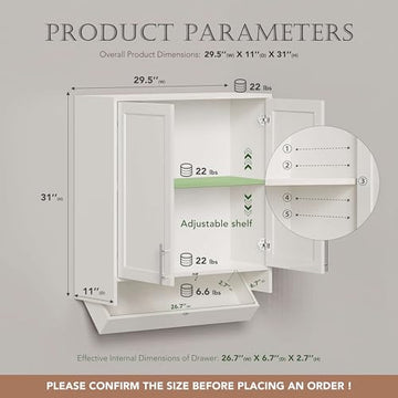 RTA Wall Cabinet with Flip-Bottom Drawer