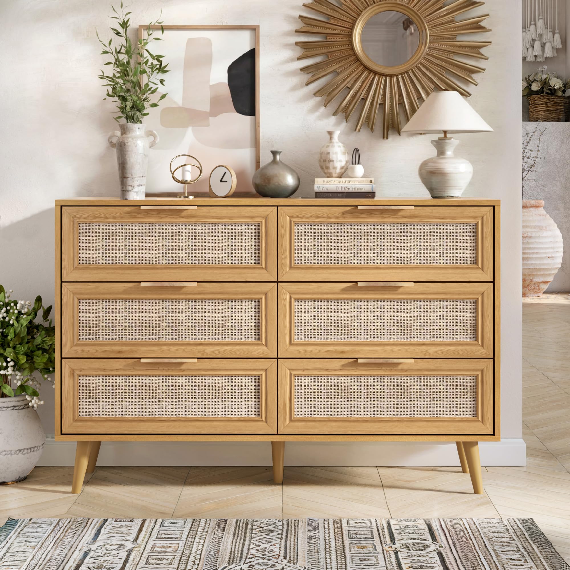 Cocoweave 6-Drawer Rattan Dresser